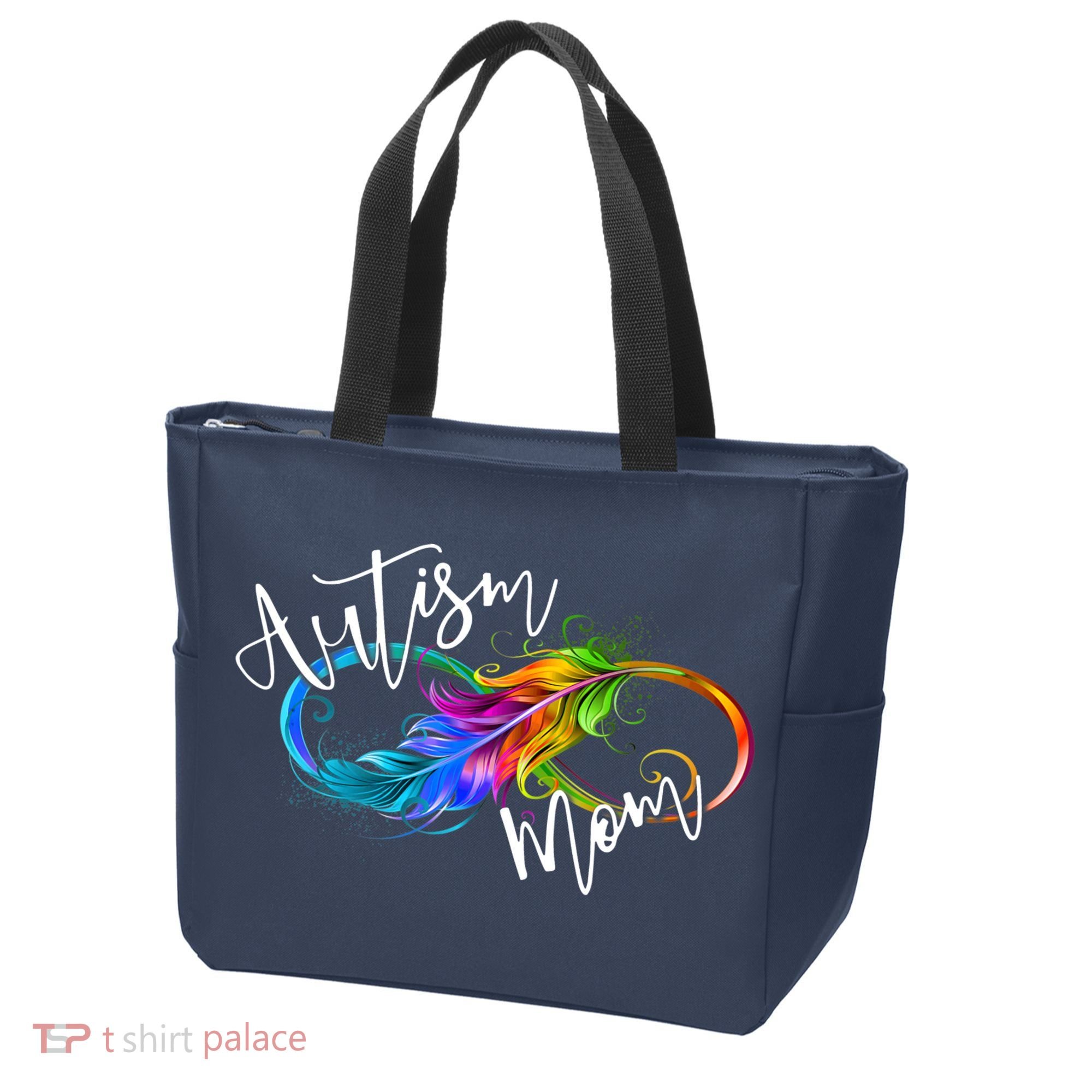 Neurodiversity Symbol Rainbow Infinity Autism Mom Awareness Tote Bag