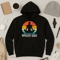 Namastay Sober Recovery Support Sobriety Na Aa Hoodie thumb 3