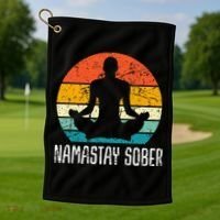 Namastay Sober Recovery Support Sobriety Na Aa Golf Towel thumb 1