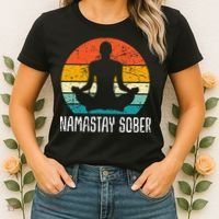 Namastay Sober Recovery Support Sobriety Na Aa Women's T-Shirt thumb 2