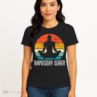 Namastay Sober Recovery Support Sobriety Na Aa Women's T-Shirt thumb 4