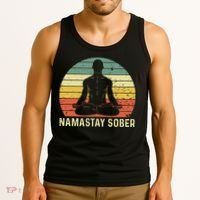 Namastay Sober Recovery Support Sobriety NA AA Tank Top thumb 3