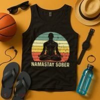 Namastay Sober Recovery Support Sobriety NA AA Tank Top thumb 4