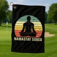 Namastay Sober Recovery Support Sobriety NA AA Golf Towel thumb 1