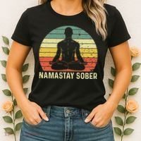 Namastay Sober Recovery Support Sobriety NA AA Women's T-Shirt thumb 2