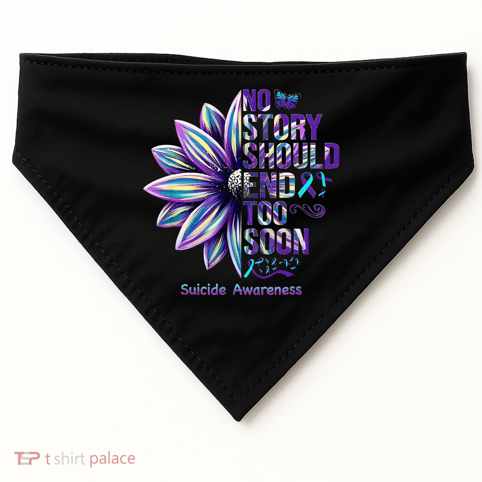 No Story Should End Too Soon Suicide Prevention Awareness USA-Made Doggie Bandana