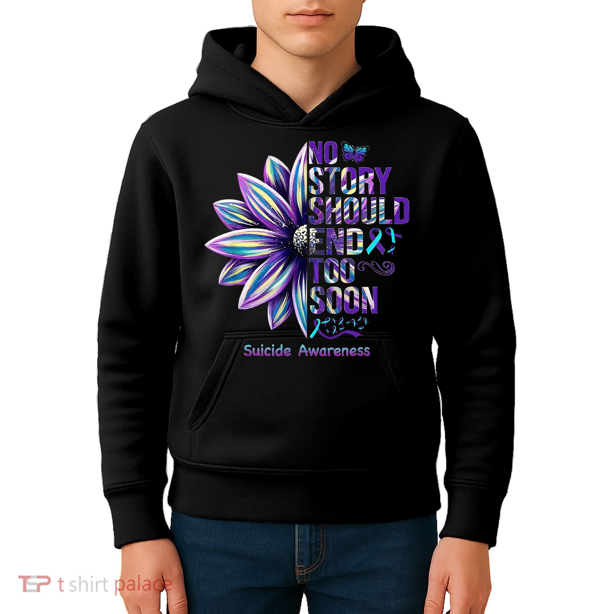 No Story Should End Too Soon Suicide Prevention Awareness Kids Hoodie