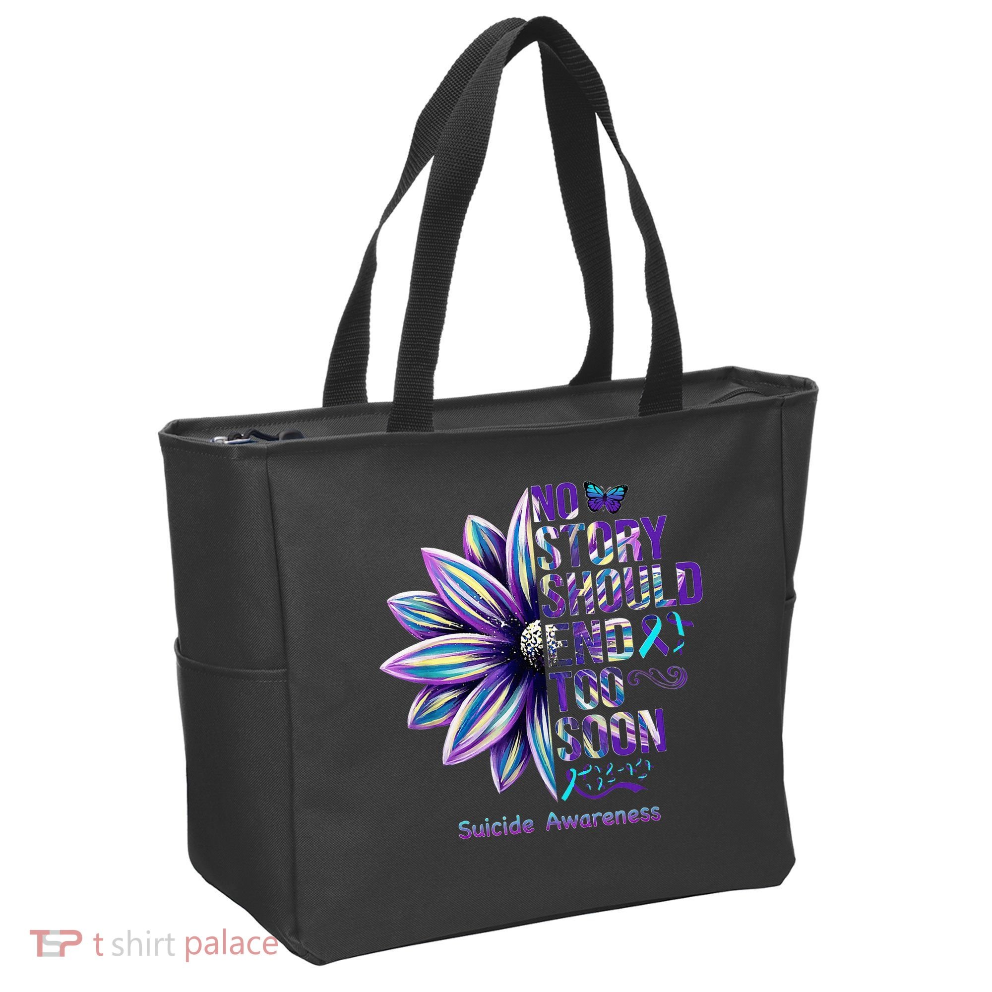 No Story Should End Too Soon Suicide Prevention Awareness Tote Bag