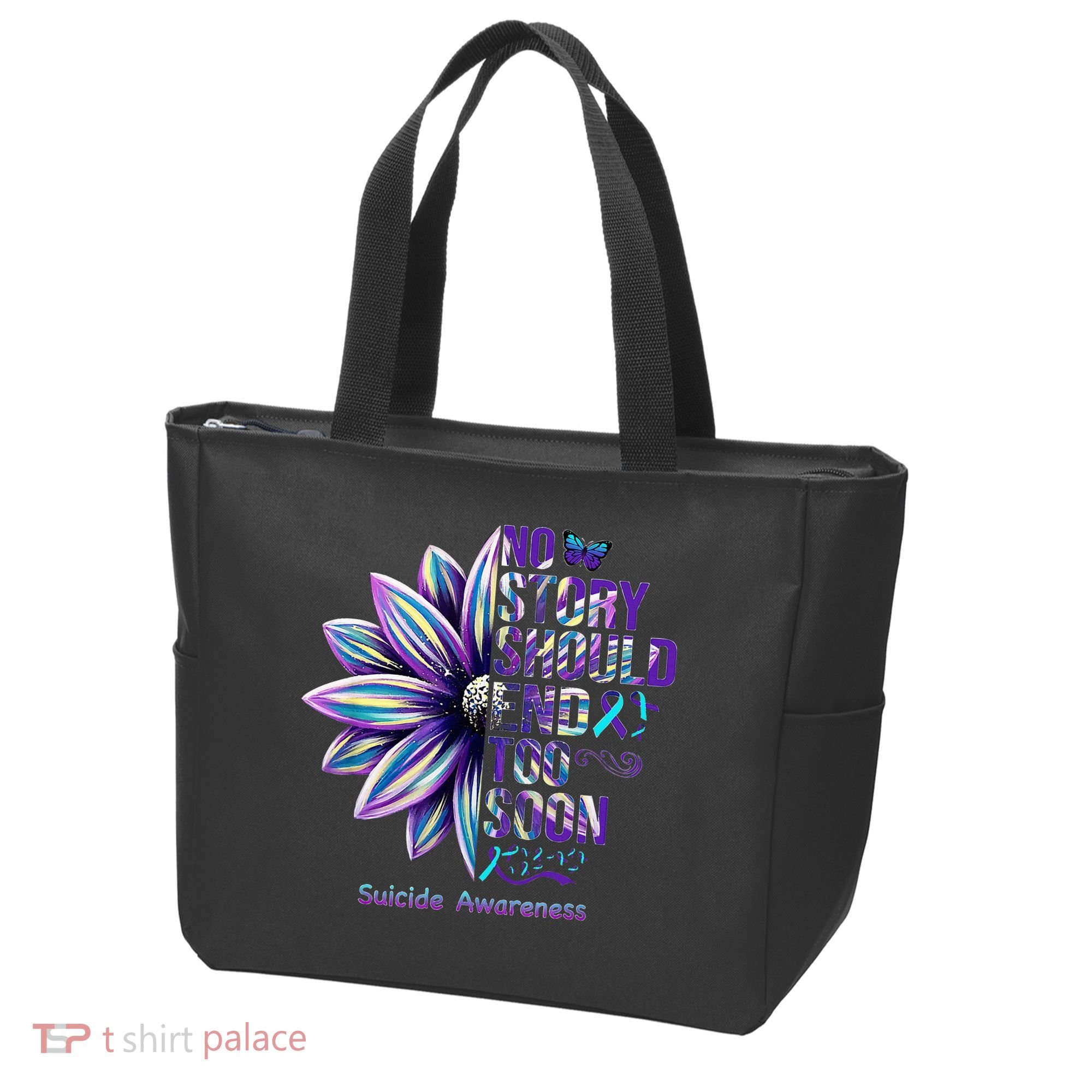 No Story Should End Too Soon Suicide Prevention Awareness Tote Bag