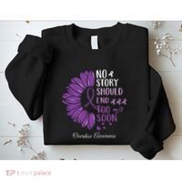 No Story Should End Too Soon Overdose Purple Ribbon Sweatshirt thumb 2