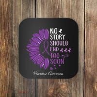No Story Should End Too Soon Overdose Purple Ribbon Coaster thumb 0