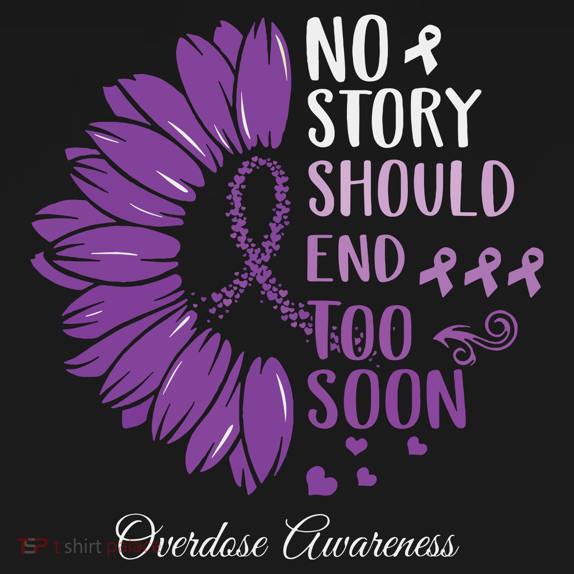 No Story Should End Too Soon Overdose Purple Ribbon Women's Hoodie