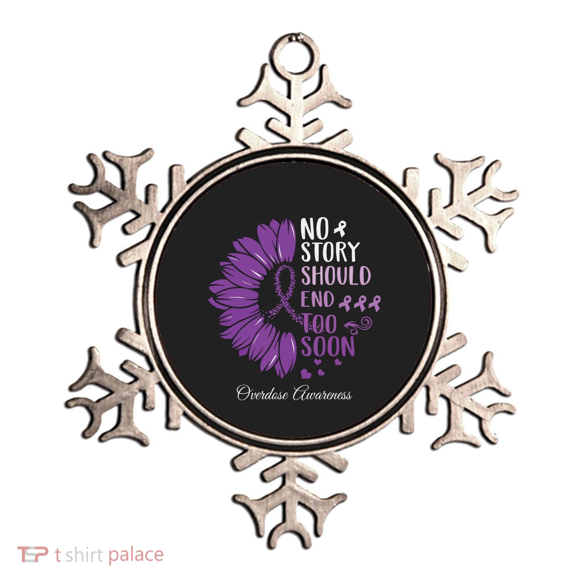 No Story Should End Too Soon Overdose Purple Ribbon Ornament