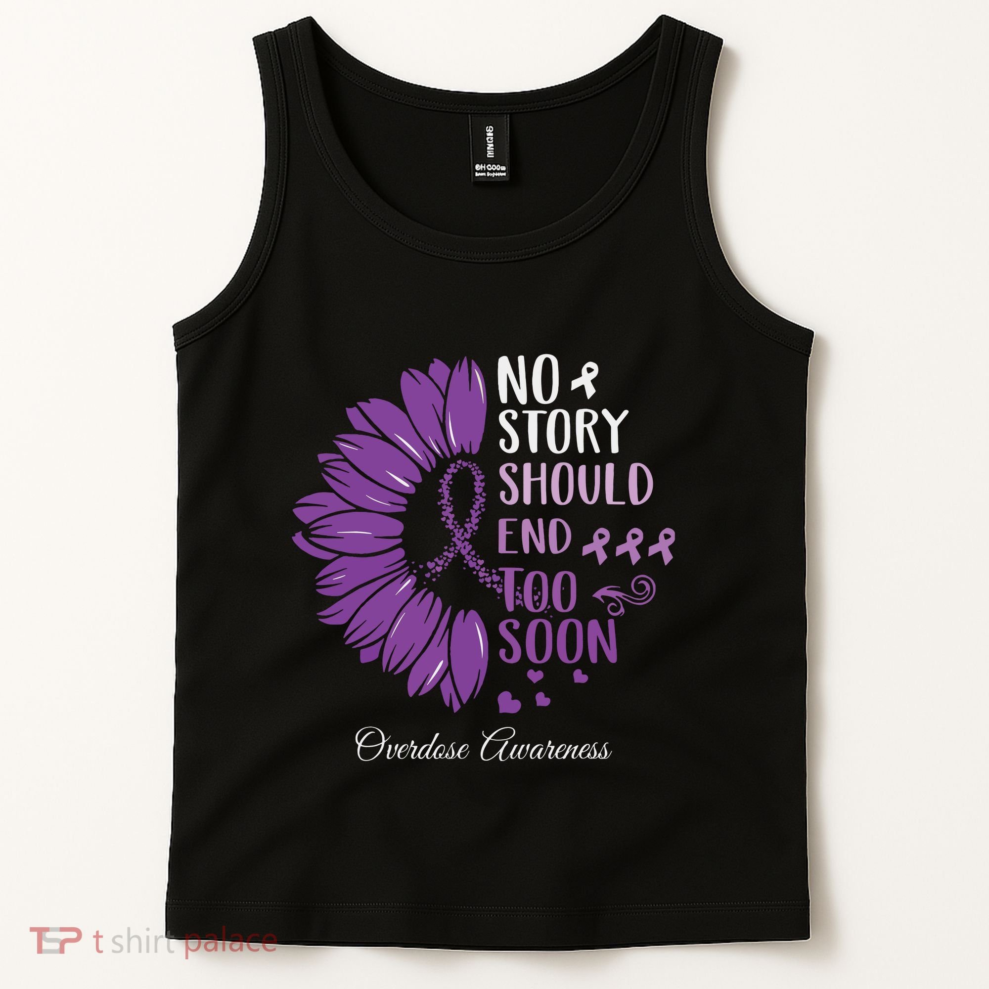 No Story Should End Too Soon Overdose Purple Ribbon Tank Top