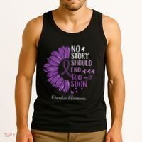 No Story Should End Too Soon Overdose Purple Ribbon Tank Top thumb 3