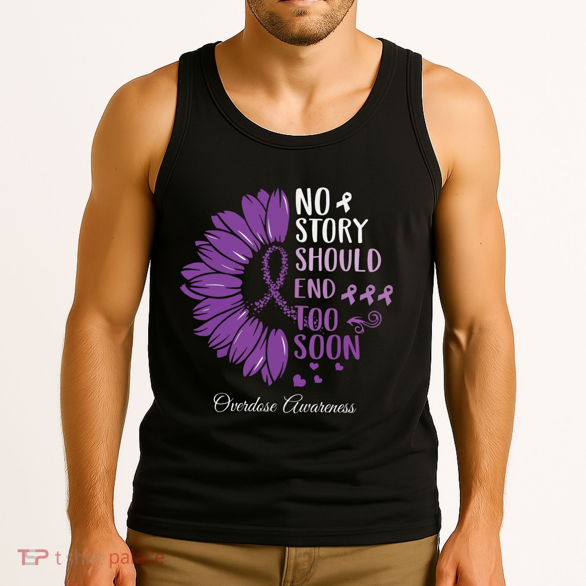 No Story Should End Too Soon Overdose Purple Ribbon Tank Top
