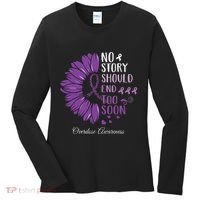 No Story Should End Too Soon Overdose Purple Ribbon Women's Long Sleeve Shirt thumb 0