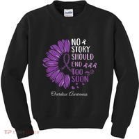 No Story Should End Too Soon Overdose Purple Ribbon Kids Sweatshirt thumb 0