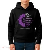No Story Should End Too Soon Overdose Purple Ribbon Kids Hoodie thumb 4