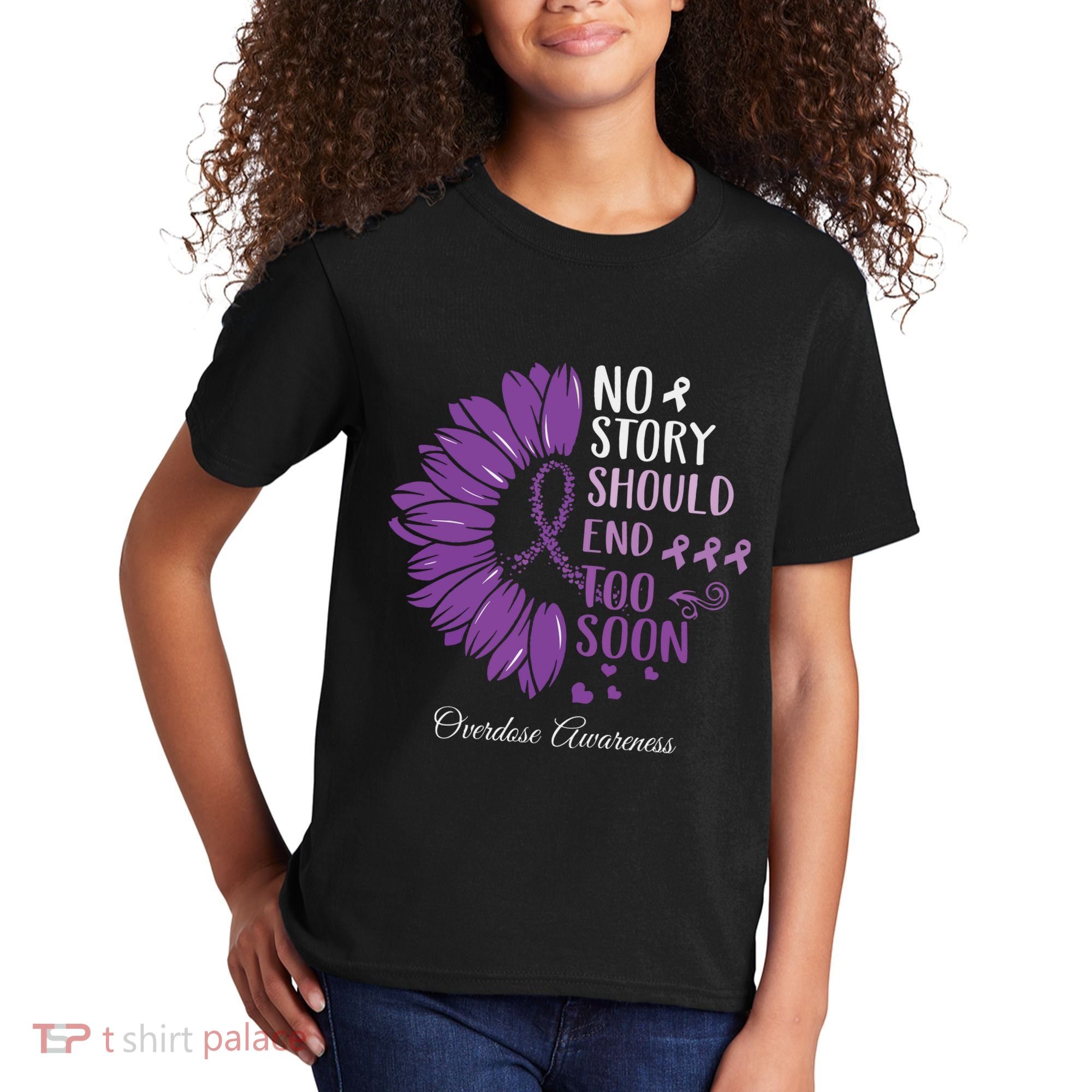 No Story Should End Too Soon Overdose Purple Ribbon Kids T-Shirt