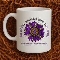 No Story Should End Too Soon Overdose Awareness Sunflower Ribbon Coffee Mug thumb 2