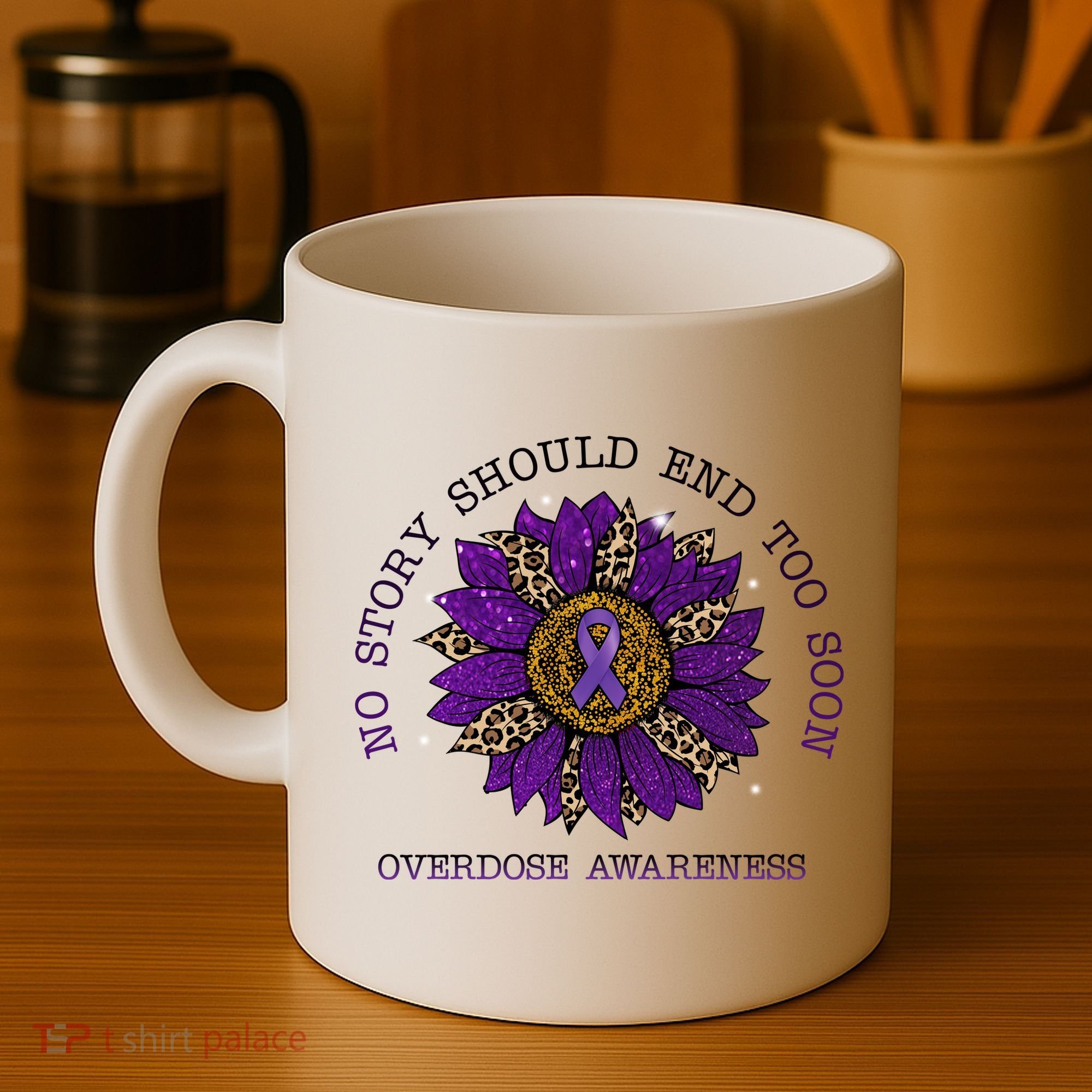 No Story Should End Too Soon Overdose Awareness Sunflower Ribbon Coffee Mug