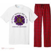 No Story Should End Too Soon Overdose Awareness Sunflower Ribbon Pajama Set thumb 0