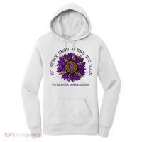 No Story Should End Too Soon Overdose Awareness Sunflower Ribbon Women's Hoodie thumb 0