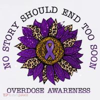 No Story Should End Too Soon Overdose Awareness Sunflower Ribbon Women's Hoodie thumb 2