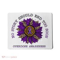 No Story Should End Too Soon Overdose Awareness Sunflower Ribbon Mousepad thumb 0