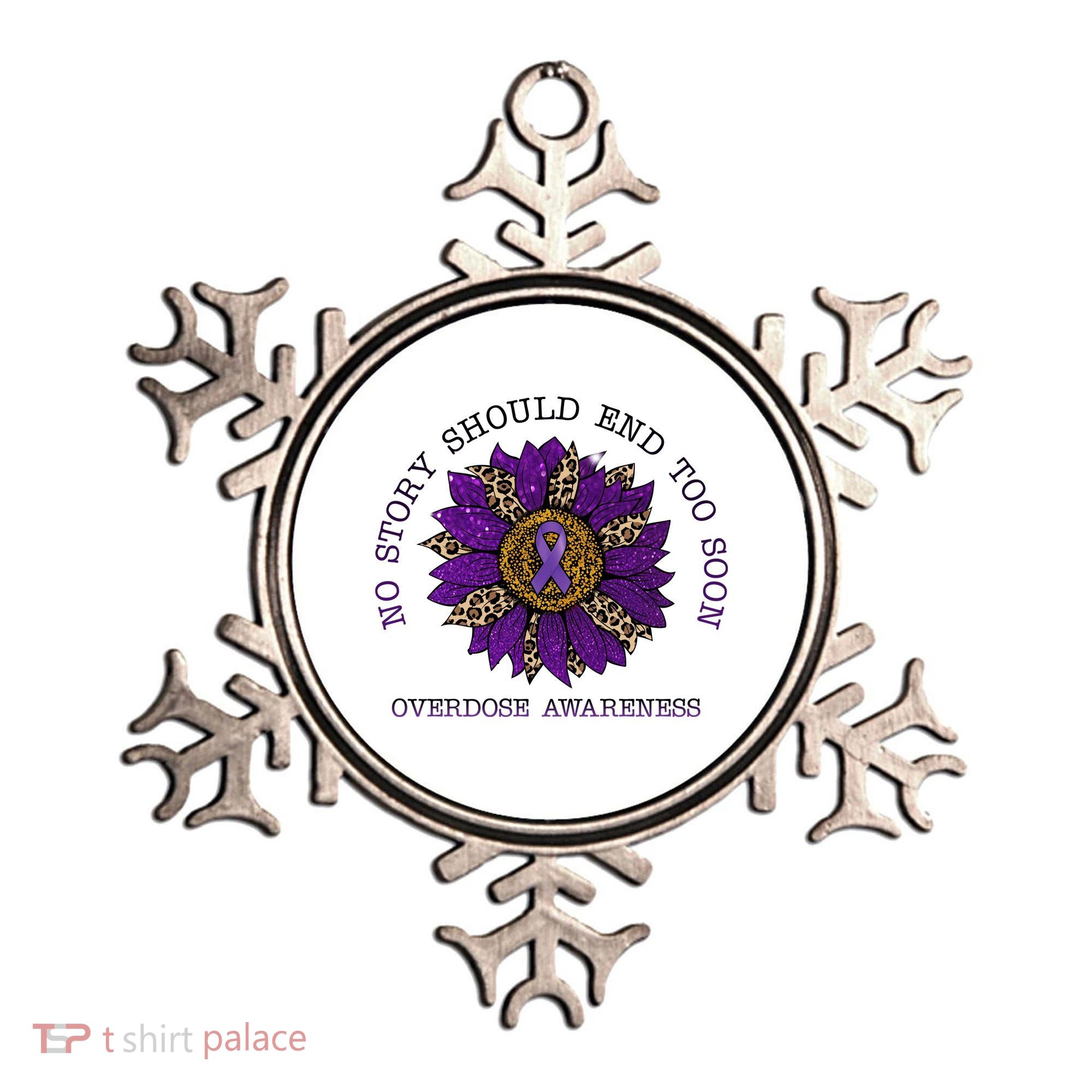 No Story Should End Too Soon Overdose Awareness Sunflower Ribbon Ornament