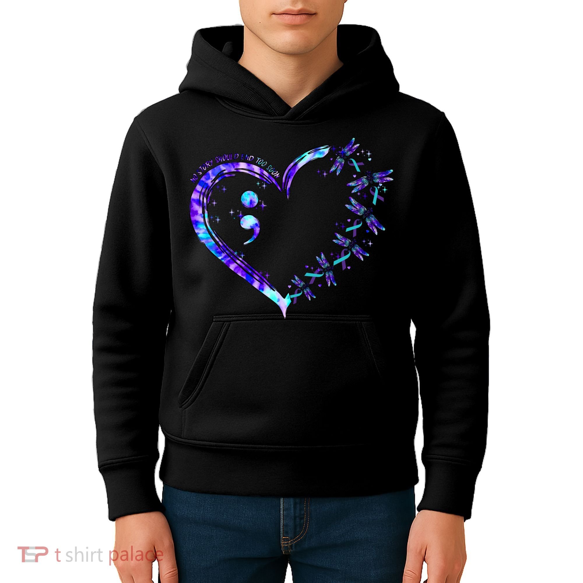 No Story Should End Too Suicide Prevention Awareness Kids Hoodie