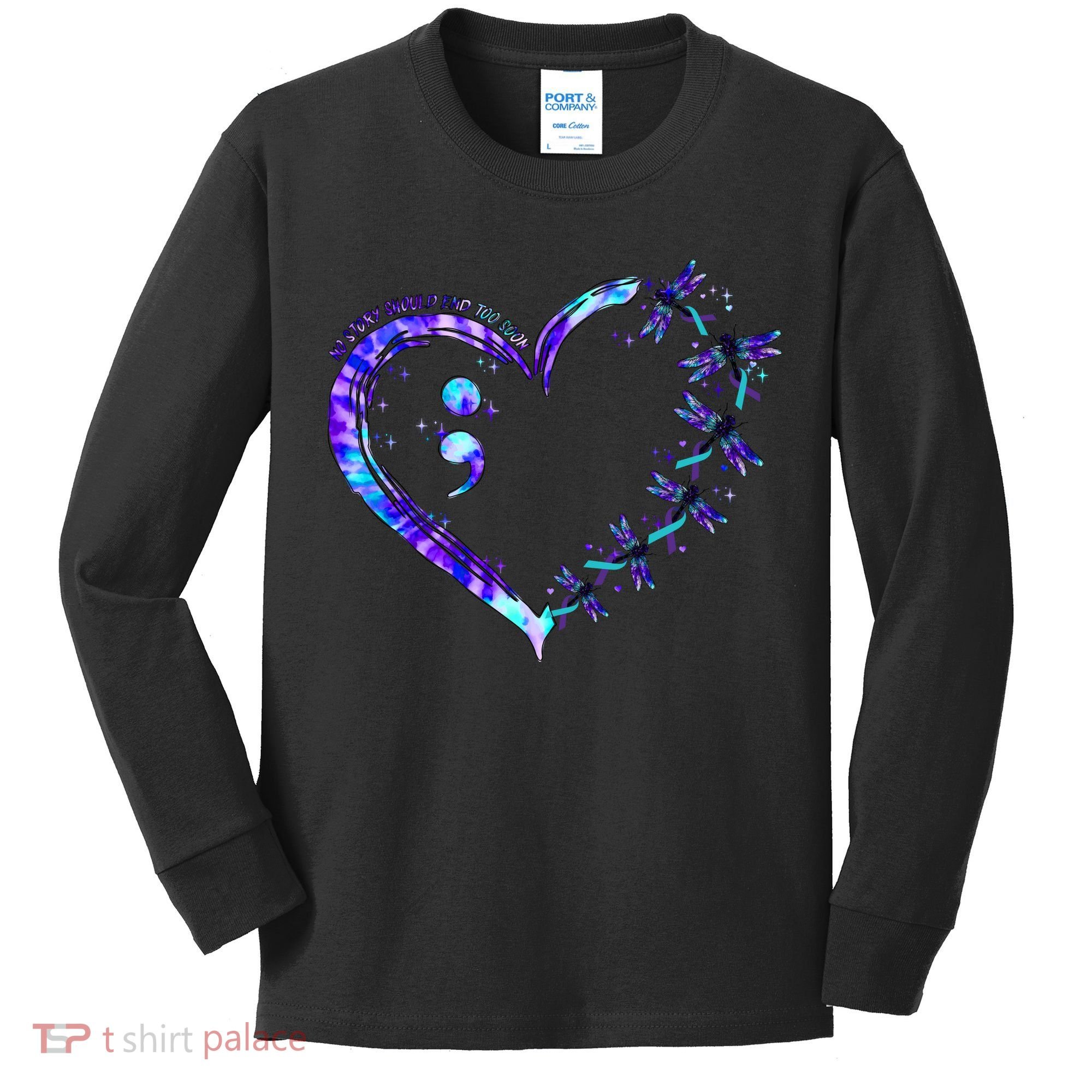 No Story Should End Too Suicide Prevention Awareness Kids Long Sleeve Shirt