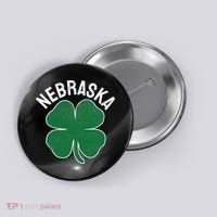 Nebraska Shamrock St. Patrick's Day Saint Paddy's Irish Button thumb 0