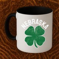 Nebraska Shamrock St. Patrick's Day Saint Paddy's Irish Coffee Mug thumb 2
