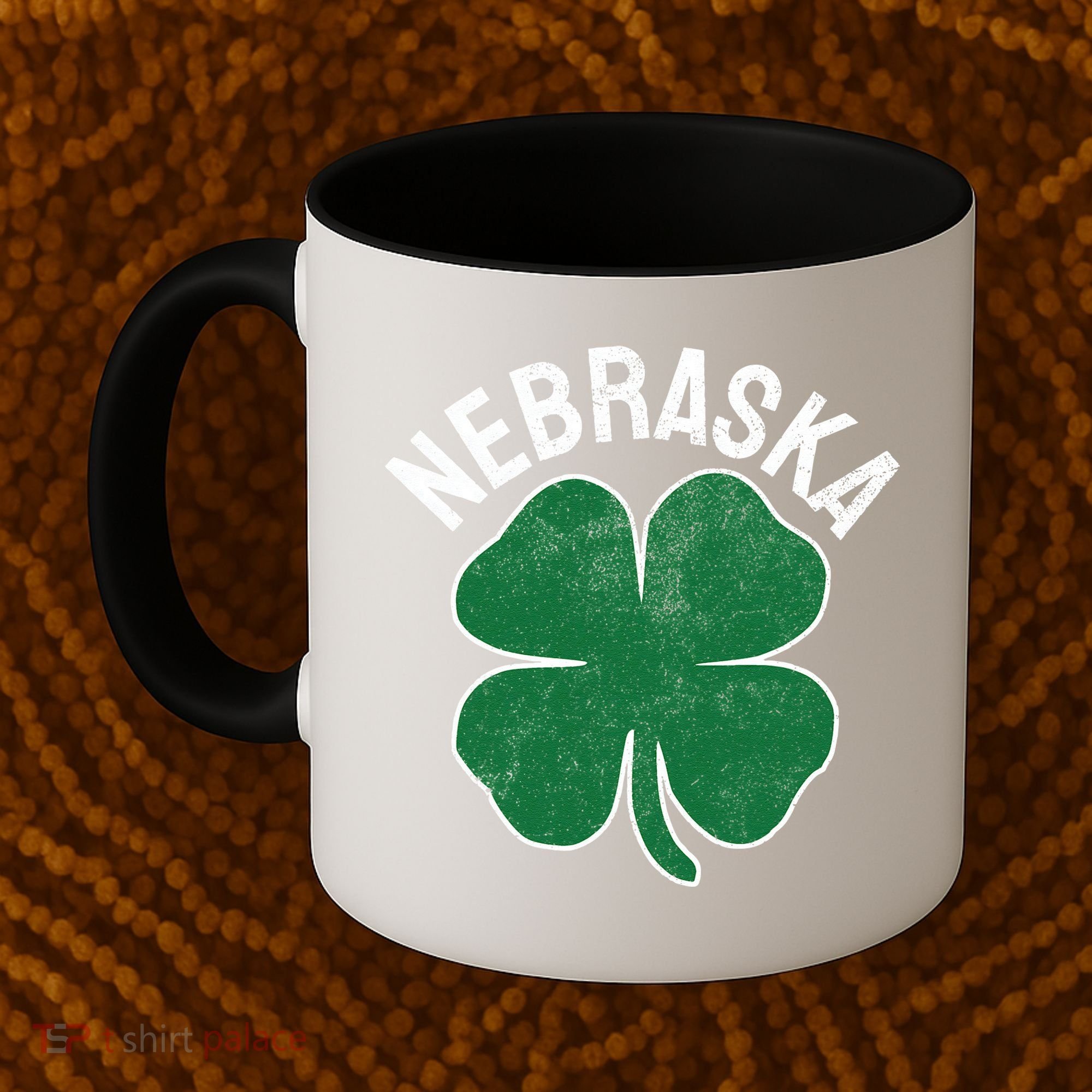 Nebraska Shamrock St. Patrick's Day Saint Paddy's Irish Coffee Mug