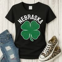 Nebraska Shamrock St. Patrick's Day Saint Paddy's Irish Women's T-Shirt thumb 3