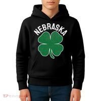 Nebraska Shamrock St. Patrick's Day Saint Paddy's Irish Kids Hoodie thumb 4