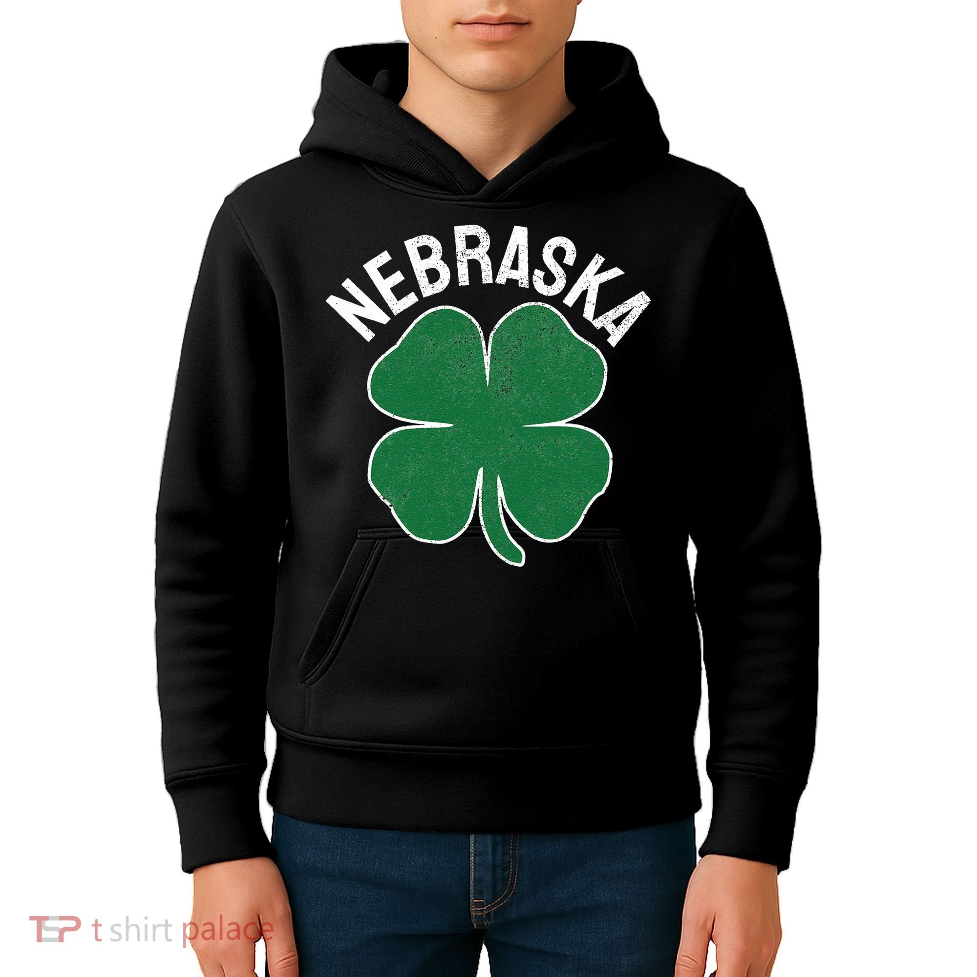 Nebraska Shamrock St. Patrick's Day Saint Paddy's Irish Kids Hoodie