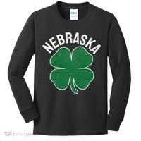Nebraska Shamrock St. Patrick's Day Saint Paddy's Irish Kids Long Sleeve Shirt thumb 0