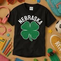 Nebraska Shamrock St. Patrick's Day Saint Paddy's Irish Kids T-Shirt thumb 3