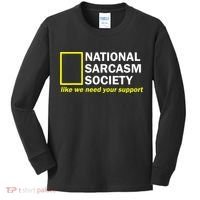 National Sarcastic Society Kids Long Sleeve Shirt thumb 0