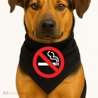 No Smoking Symbol USA-Made Doggie Bandana thumb 1