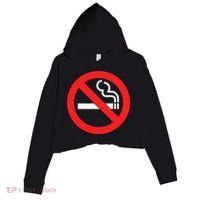 No Smoking Symbol Crop Fleece Hoodie thumb 0