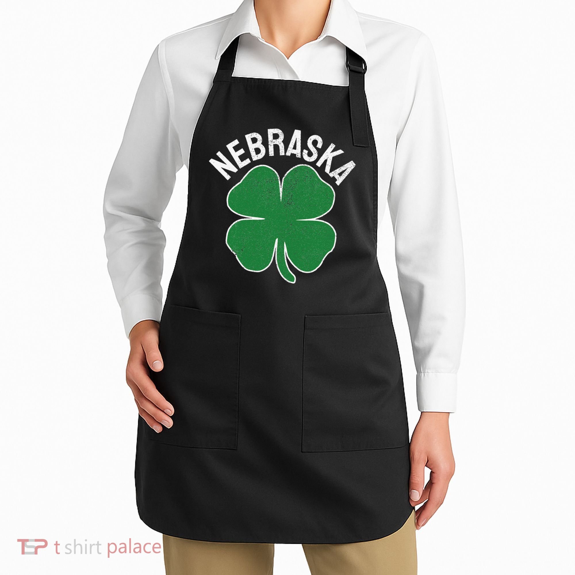 Nebraska Shamrock St. Patrick's Day Saint Paddy's Irish Apron