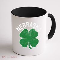 Nebraska Shamrock St. Patrick's Day Saint Paddy's Irish Coffee Mug thumb 1