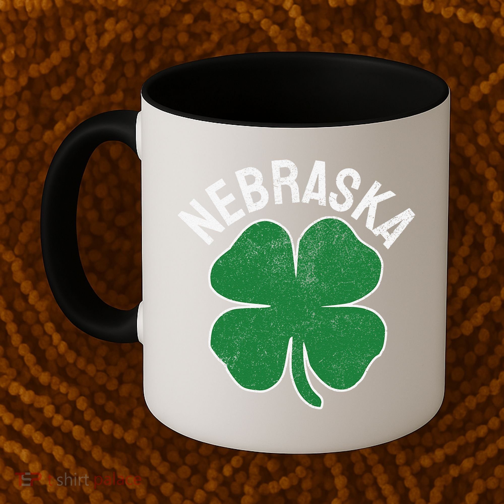 Nebraska Shamrock St. Patrick's Day Saint Paddy's Irish Coffee Mug