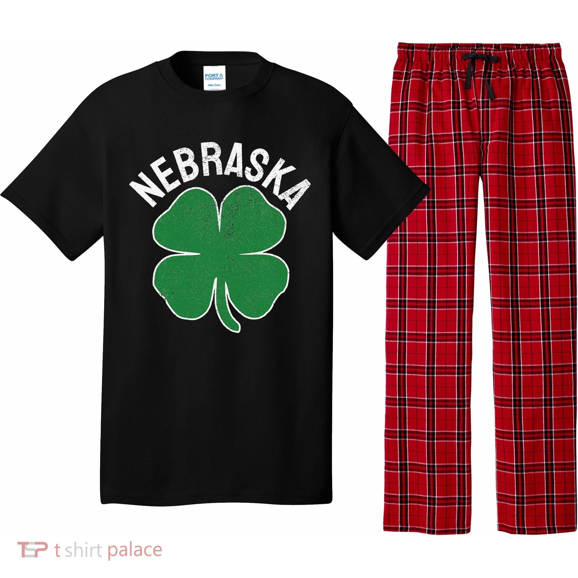 Nebraska Shamrock St. Patrick's Day Saint Paddy's Irish Pajama Set