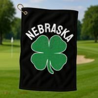Nebraska Shamrock St. Patrick's Day Saint Paddy's Irish Golf Towel thumb 1