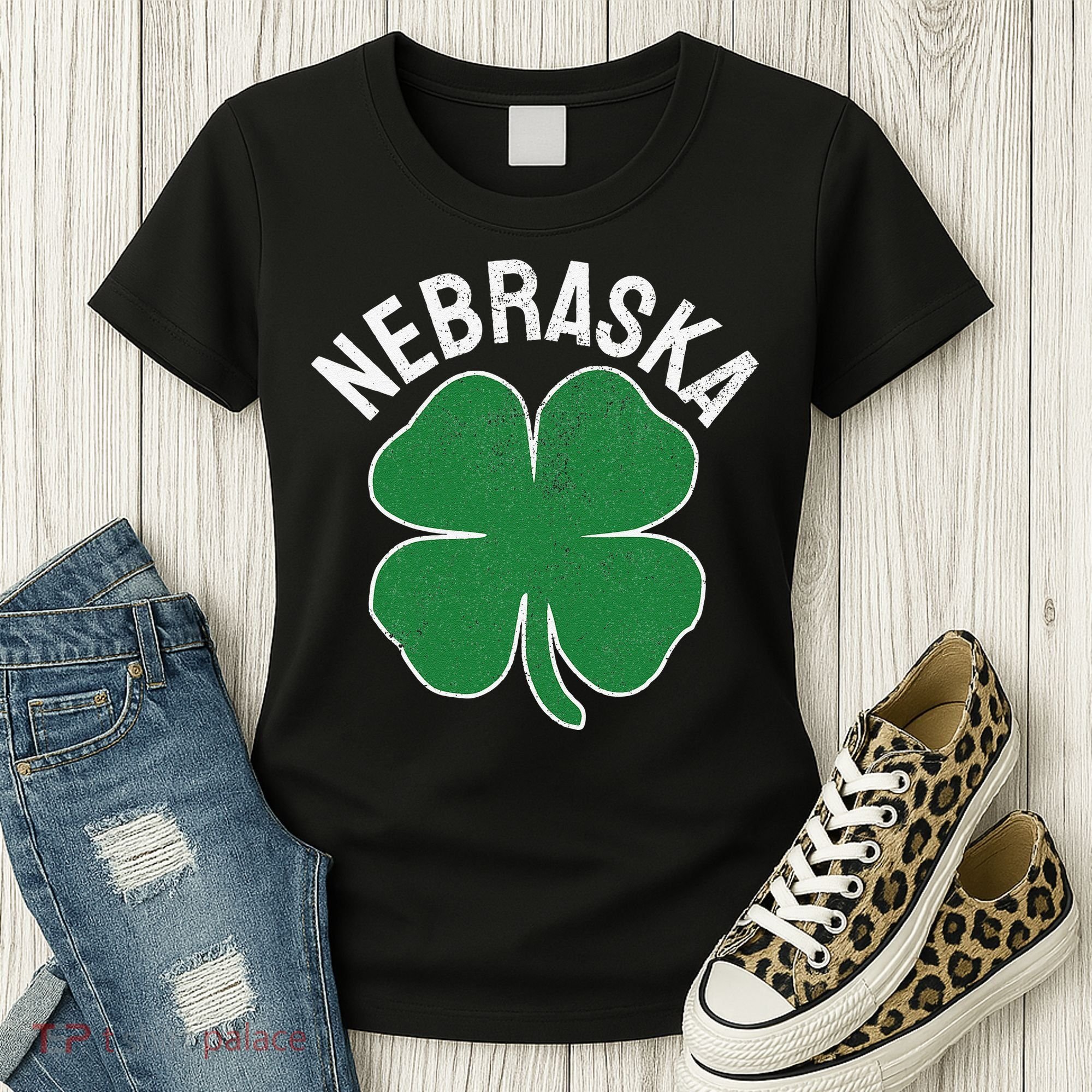Nebraska Shamrock St. Patrick's Day Saint Paddy's Irish Women's T-Shirt